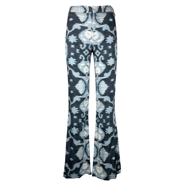Bazar Deluxe - Pantaloni a Zampa Fantasia Etnica Azzurro - immagine 2