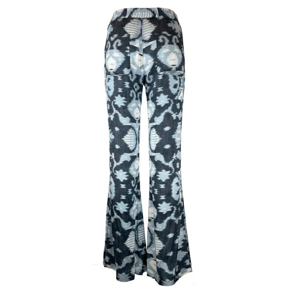 Bazar Deluxe - Pantaloni a Zampa Fantasia Etnica Azzurro - immagine 3