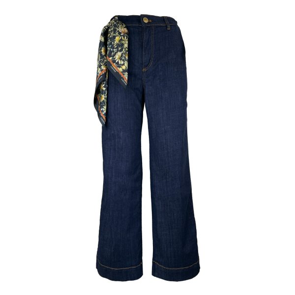 Mason's - Pantaloni Palazzo Jeans Denim Scuro - immagine 2