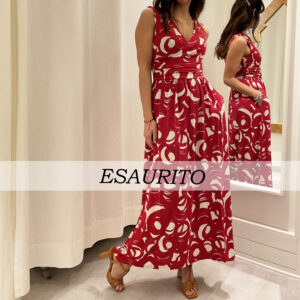 Alpha Studio - Abito Lungo Viscosa Fantasia Rosso