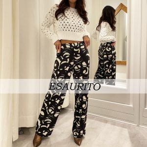 Alpha Studio - Pantaloni Palazzo Fantasia in Viscosa