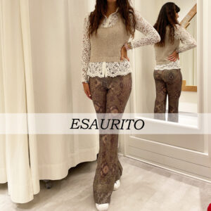 Bazar Deluxe - Pantaloni Paillettes Fantasia Etnica Verdone