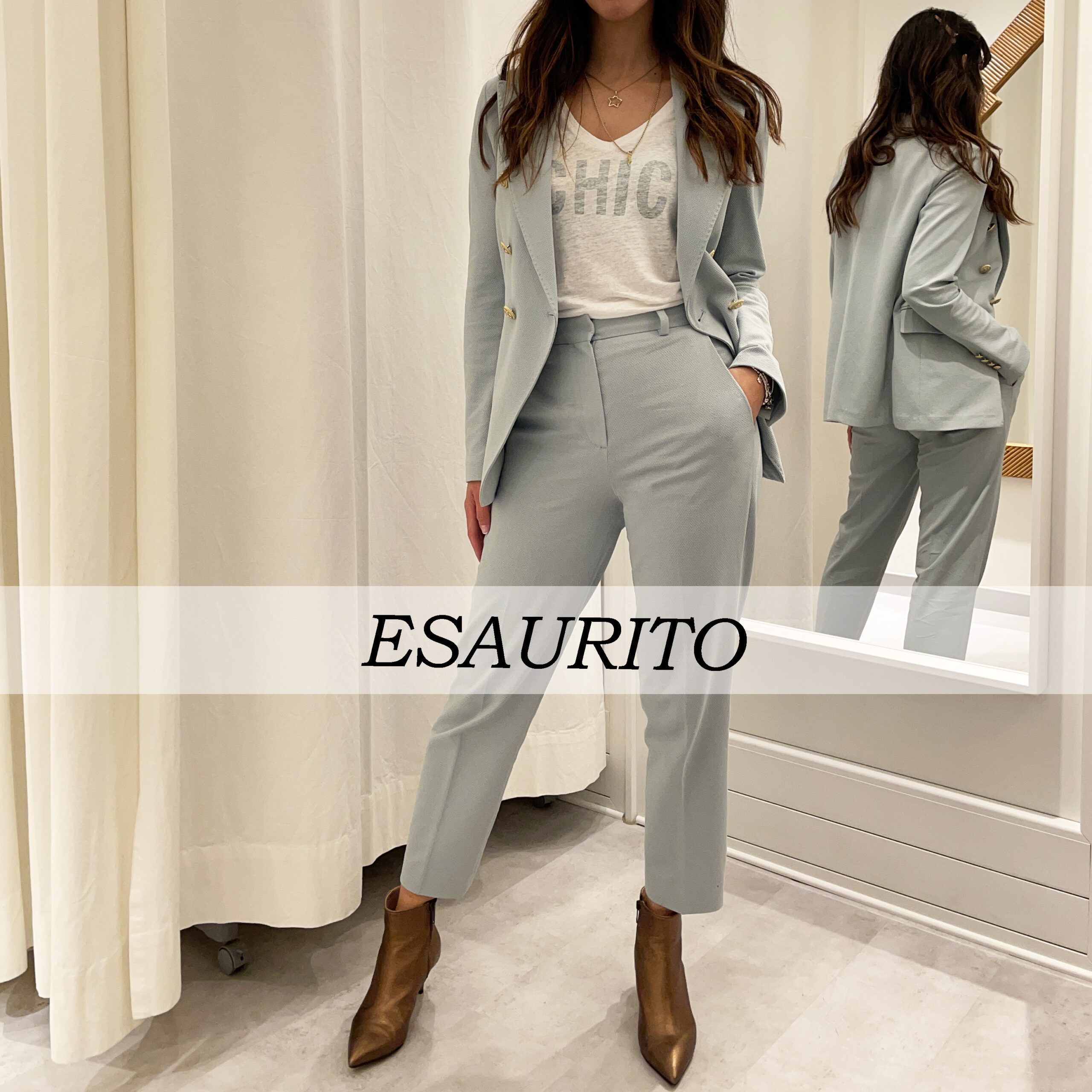 Circolo 1901 – Pantaloni Cropped Oxford Acquamarina