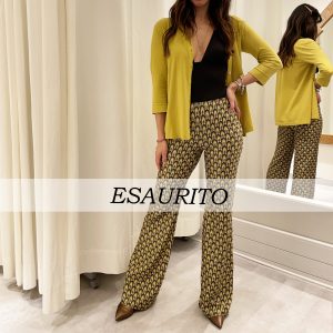 Wikini – Pantaloni Zampa Lurex Fantasia Geometrica