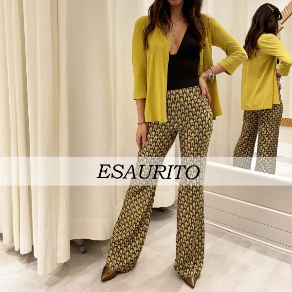 Wikini – Pantaloni Zampa Lurex Fantasia Geometrica