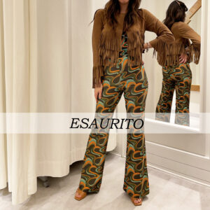 Wikini – Pantaloni Zampa Lurex Fantasia Colorata