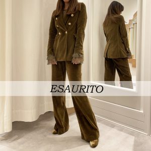 Circolo 1901 - Giacca Doppiopetto Velour Verde