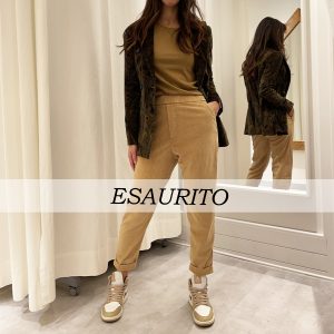 Mason's - Pantaloni Jogger Velluto Coste Beige