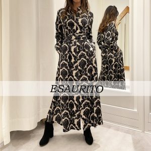 Ottotredici - Abito Camicia Lungo Fantasia Decorativa