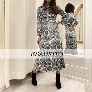 Ottotredici - Abito Lungo Velluto Fantasia Decorativa