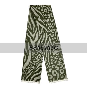 D'Aniello - Stola in Alpaca Animalier Verde