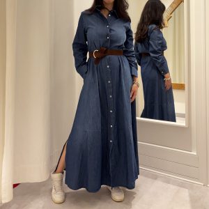 Vicolo- Abito Camicia Lungo Denim
