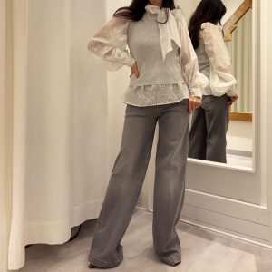 Vicolo - Canotta Girocollo Costine Lurex