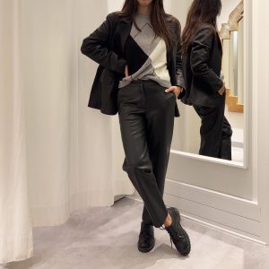 Alpha Studio - Pantaloni Ecopelle Nero