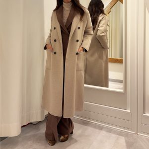 Vicolo - Cappotto Lungo Doppiopetto Naturale