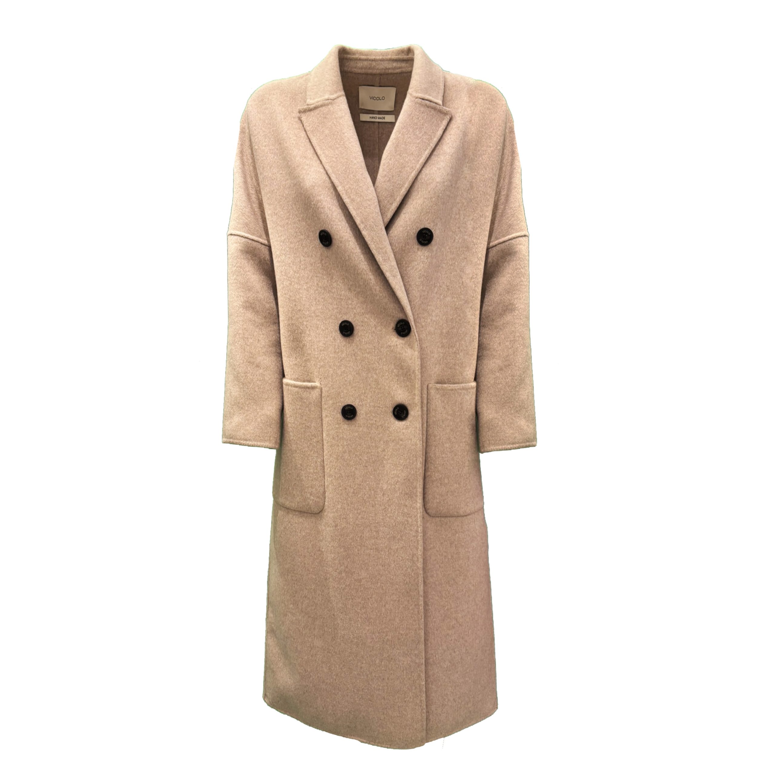Vicolo - Cappotto Lungo Doppiopetto Naturale - immagine 2