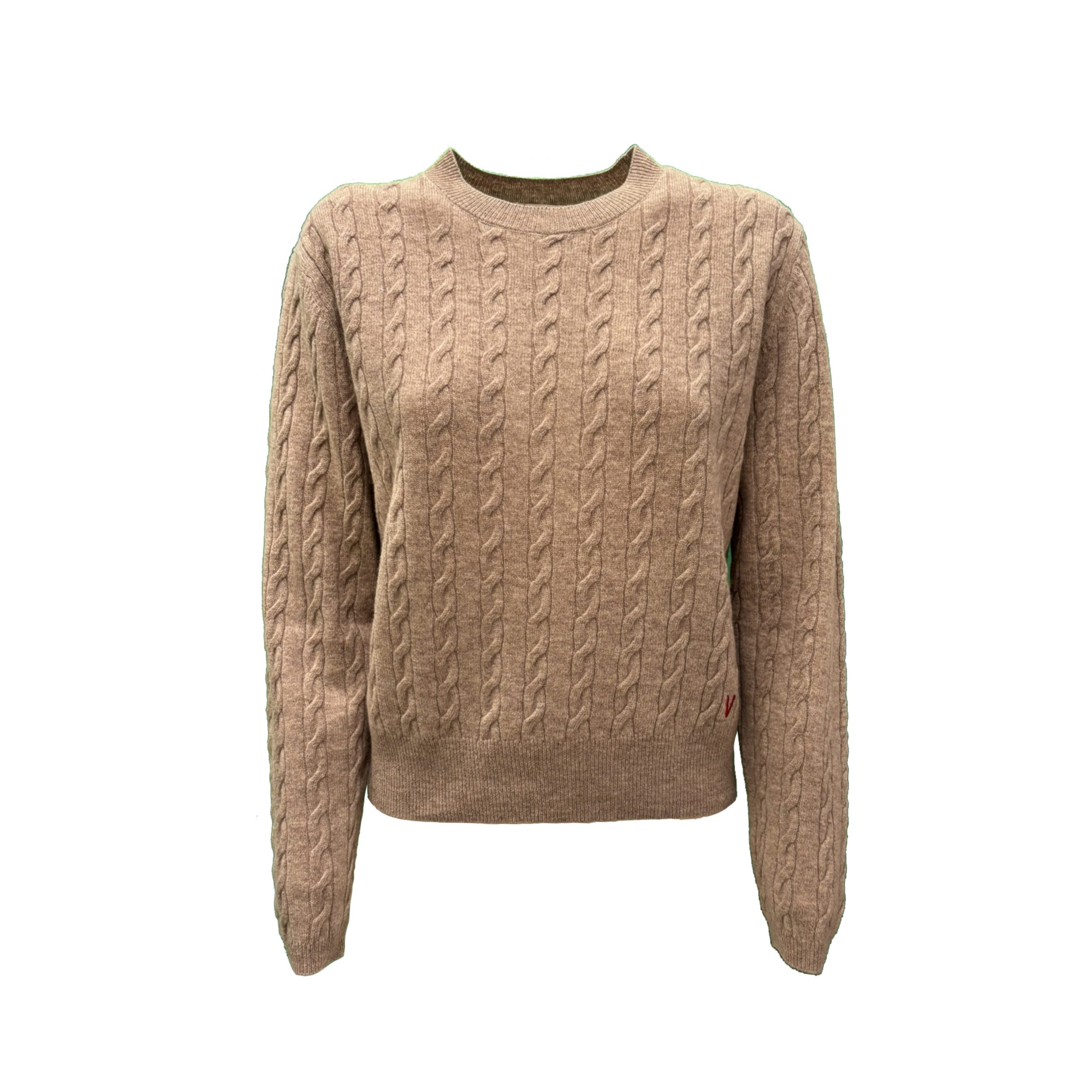 Vicolo - Maglia Girocollo Trecce Beige - immagine 2